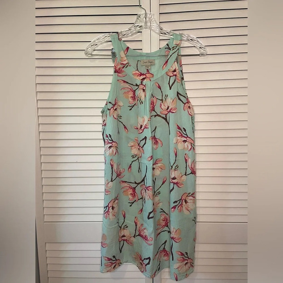 Charlie Paige Women’s Sleeveless Halter Neck Mini Dress Blue Pink Floral Medium - Picture 4 of 14